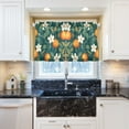 thumbnail image 5 of Yayeee Kitchen Curtains Tier Pair Light Filtering 27"x36" Rod Pocket Short Cafe Window Panel, Floral Orange Pattern, 5 of 7