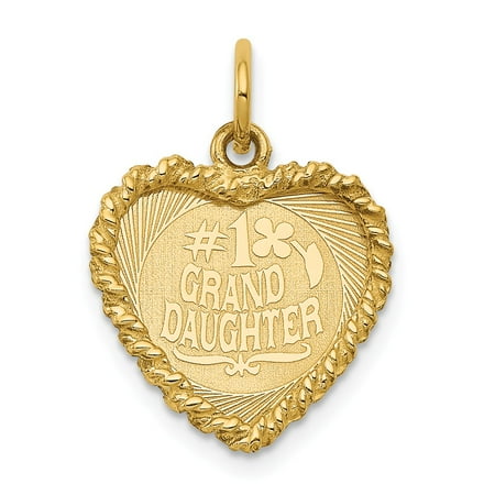 14k Yellow Gold Number1 Granddaughter Disc Pendant
