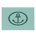 thumbnail image 1 of Anchor Cutting Board, Horizontal Zig Zag Pattern Background Anchor Image Circle Shape Medallion, Decorative Tempered Glass Cutting and Serving Board, Large Size, Dark Green Turquoise, by Ambesonne, 1 of 1