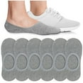 thumbnail image 2 of QLEICOM No Show Socks Womens,Socks for Men,6 Pairs Unisex Ankle Socks with Water Management and Invisible No-Show Breathable Low Cut Socks Fashion for Shoess and Loafers Gray, 2 of 4