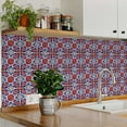 thumbnail image 3 of Mi Alma Mexican Floral Red Blue Tile Stickers - Removable Vinyl 4x4, 24 pcs, 3 of 13