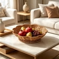 thumbnail image 6 of AYktou Woven Display Baskets, Imitation Wicker Bread Tray Food Storage Serving Container with Base, 11×3.2 Inch Flower Shaped Gift Baskets Snack Candy Tray, Food Storage Basket for Desserts Bread, 6 of 7