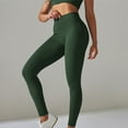 thumbnail image 6 of Efsteb Yoga Leggings for Women High Waist Solid Color Fitness Gym Sports Pants for Women Tight Stretch Running Yoga Pants Leggings Pants Army Green L, 6 of 6