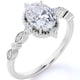 thumbnail image 1 of JeenMata Anillo de Compromiso de Moissanita de Corte Ovalado de 1,5 Quilates - Conjunto Nupcial - Anillo de 7 Piedras - Anillo Hecho a Mano - Oro Blanco de 18 K sobre Plata, 1 of 6
