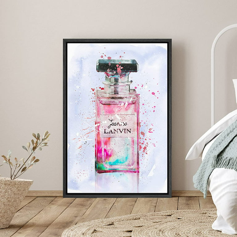  Stupell Industries agp-106 Glam Perfume Bottle Flower Black  Peony Pink Wall Art, 11 x 14 : Home & Kitchen