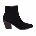 thumbnail image 5 of Zshosam Women Ankle Boots Elastic Sides Slip-On Booties Block Heel Pointed Toe(Black,41), 5 of 9