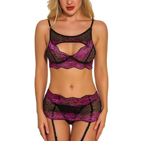 

Lanhui Ladies Temptation Lingerie Lace Neckband Babydoll Underwear