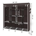 thumbnail image 2 of Ktaxon 67" Clothes Closet Portable Wardrobe Clothes Storage Rack 12 Shelves 4 Side Pockets, Dark Brown, 2 of 10
