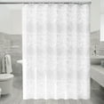 thumbnail image 3 of Dznils Cortina de Ducha Extra Larga de PEVA Transparente con Ganchos Resistente a los Hongos, 70" Ancho x 78" Alto, Blanco Floral, Paquete de 2, 3 of 11