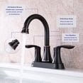 thumbnail image 2 of Kichae 4-Inch Deck Mount Bathroom Faucet，2-Handle Oil Rubbed Bronze Vanity Sink Faucets with Pop-up Drain and Supply Hoses, 2 of 5