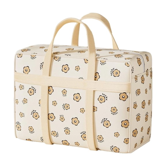 Soft Canvas Storage Bags with Zipper Thick Breathable, 2 Carrying Handles for Sheets Blankets Bedding Pillows, Clothes 19.69*9.84*11.81In