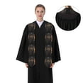thumbnail image 4 of Daiia Classical Style Brown Owl Pattern Graduation Shawl Stole – Satin Graduation Stole Academic Stole Non-Slip Design-Flattened, 4 of 7