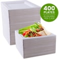thumbnail image 4 of [100 Pack] Square 6" x 6" Biodegradable Bagasse Plates in – White Eco Friendly Microwave Safe Sugarcane Compostable 100% Natural and Plastic Free Plate, 4 of 7