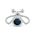 thumbnail image 2 of ANGARA Natural Round Sapphire Bolo Ring with Diamond Halo in 14K White Gold for Women (Size-5mm) | September Birthstone, Birthday, Anniversary, Jewelry Gift for Women | Natural Blue Sapphire Ring, 2 of 8