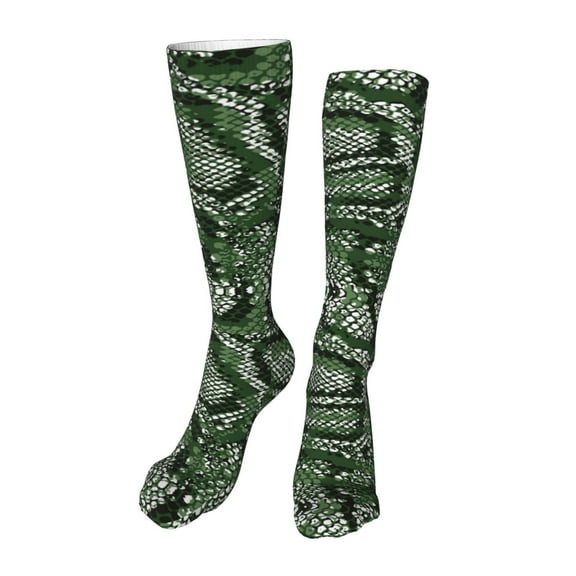 Naloa Green Snakeskin High Stockings Women Thigh High Stockings Over Knee Long Stockings-One Size