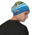 thumbnail image 4 of Xecao Island And Coral Reef Print Beanie Knitted Hat for Men Women, Winter Fashion Knit Cuffed Caps Unisex, 4 of 7