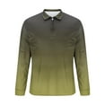 thumbnail image 5 of ZCFZJW Mens Casual Tie Dye Quarter Zip Polo Sweater Business Office Work Slim Big and Tall Regular Fit Casual Long Sleeve Stretch Lightweight Shirt Tops Army Green XXL, 5 of 5