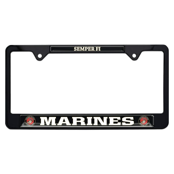 Marines Semper Fi Black License Plate Frame
