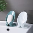 thumbnail image 5 of Visland 2PCS Soap Saver Dish with Drain, Leaf Shape Soap Holder with Suction Cup, Self Draining Soap Dish Holder Waterfall Soap Tray, Bar Soap Holder for Shower Bathroom Kitchen Sink, 5 of 6