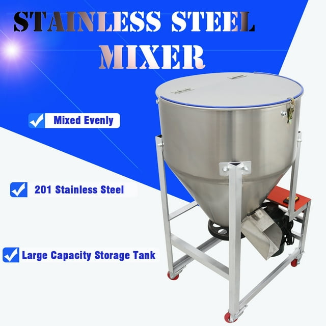 INTBUYING Electric Feed Mixer Granular Plastic Food Powder Blender Dry Powder Mixer 110V 75kg/165Lbs