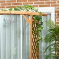 thumbnail image 2 of Miekor Furniture Patio Garden Bench Arbor Arch with Pergola and 2 Trellises, 3 Seat Natural Wooden Outdoor Bench for Grape Vines & Climbing Plants, Backyard Decor, Brown MK7266, 2 of 10