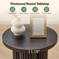 thumbnail image 4 of Round Fluted End Table, 17.7'' Mid Century Modern Side Table, Circle Bedside Tables Drink Table Wood Nightstand for Small Spaces, Living Room, 4 of 10