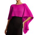 thumbnail image 2 of EliteGoogv Womens Elegant Formal Evening Dress Shawl Bridal Wedding Party Cover Up Sun Protection Flattering Cape Solid Color Chiffon Outerwear,Red,One Size, 2 of 5