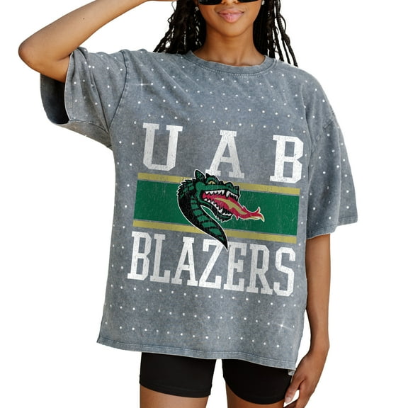 Women's Gameday Couture Gray UAB Blazers On the Ball Oversized T-Shirt