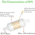thumbnail image 4 of shiyou-R7S Ampoule LED 78mm (3 Pouces) Dimmable 110V 10W Type J T3 Double Extrémité J78 R7S Ampoules Halogènes Standard 100 Watts Remplacement, Lot de 2 (78mm Lumière du Jour), 4 of 4