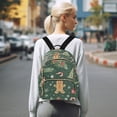 thumbnail image 7 of FORMRS Mini Backpack Purse for Women Quilted Travel Daypack Casual Shoulder Bag, Christmas Gingerbread, 7 of 7