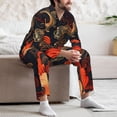 thumbnail image 6 of KLL Fiery Floral Pattern Sleepwear Mens Flannel Pajamas,Long Cotton Pj Set, 6 of 7