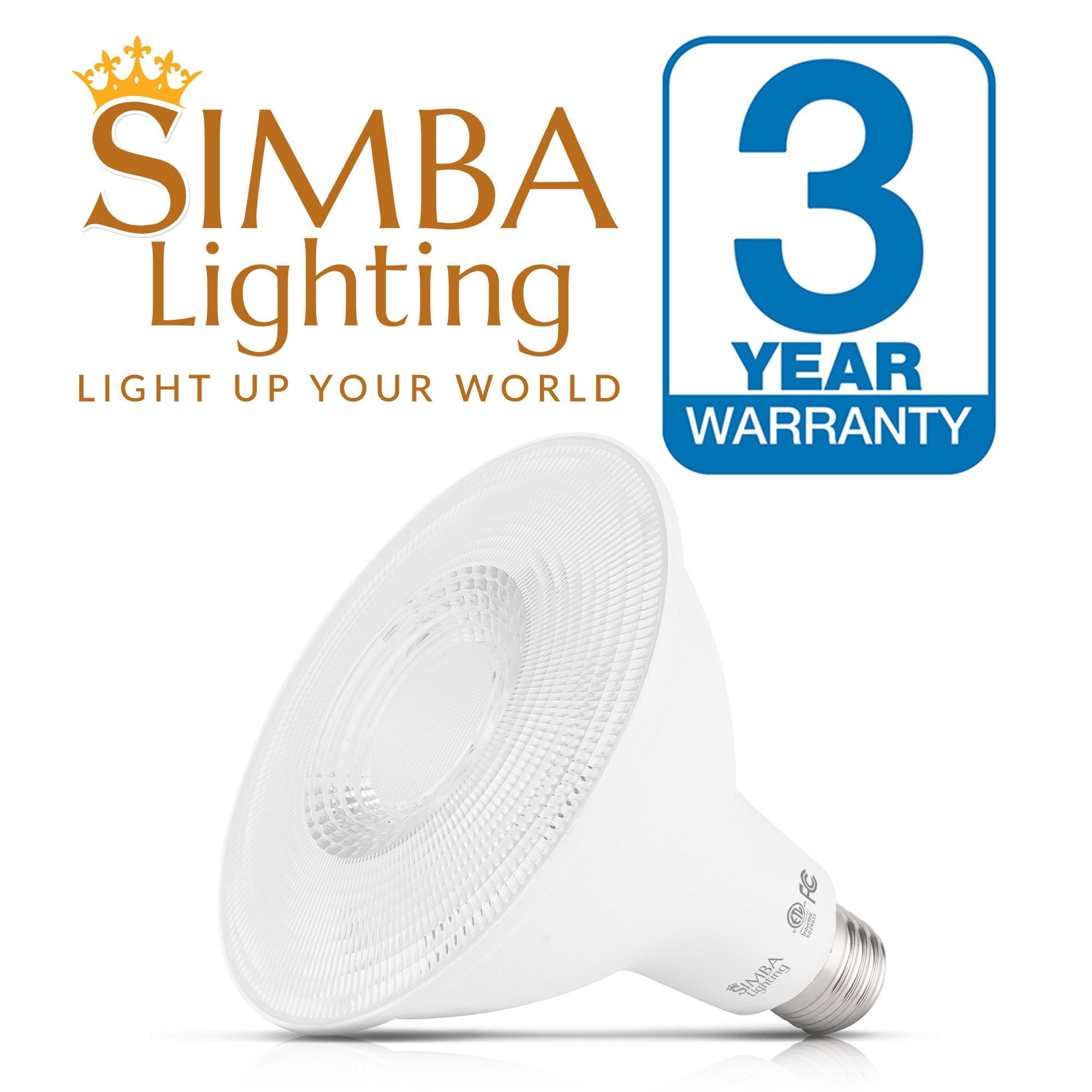 Simba Lighting LED PAR38 18W 38 Spotlight ETL Listed 180W Replacement Bulbs 120V Dimmable E26 5000K Daylight 2-Pack