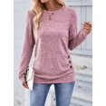 thumbnail image 4 of Womens Long Sleeve Shirts Tops Button Casual Blouses Pullover Tunic Winter Fashion Clothes Pink S, 4 of 9