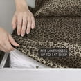 thumbnail image 4 of Seduction Satin Solid and Patterned Sheet Set Collection, Leopard, Twin, 4 of 8