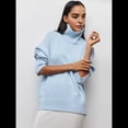 thumbnail image 4 of Suéteres de Cuello Alto para Mujer, Corte Holgado, para Otoño e Invierno. Azul L, 4 of 10