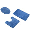 thumbnail image 1 of GZJCKJY Bathroom Rugs Sets 3 Piece with Toilet Cover, Bath Mats for Bathroom Non Slip, U-Shaped Contour Toilet Mat, Absorbent Bath Mat Set, Machine Washable Bath Rugs for Bathroom Floor, Blue, 1 of 3