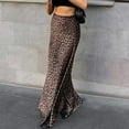 thumbnail image 2 of Midi Skirts for Women Leopard Print Fishtail Maxi Skirt with Fit Elegant Floor Length Womens Clothes Brown L, 2 of 4