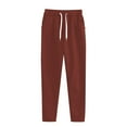 thumbnail image 2 of Womens Travel Pants Plus Size Wide Leg Sports Pants Elastic High Waist Solid Color Trousers With Pockets Soft Breathable Polyester For Autumn And Winter 3Xl Pants For Women, 2 of 4