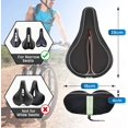 thumbnail image 4 of Funda para sillín de bicicleta, funda de espuma viscoelástica para sillín de bicicleta, 18 x 28 cm x 3,5 cm, antideslizante, con tira reflectante para bicicleta de montaña, bicicleta estática, bicicl JAMW Sencillez, 4 of 5