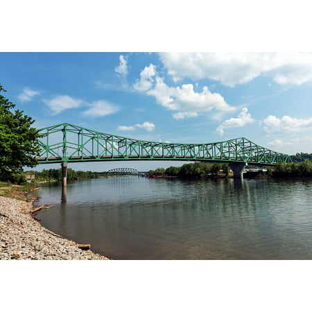 Canvas Print Water River Point Pleasant Bridge West Virginia Stretched Canvas 10 x