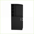 thumbnail image 5 of Corner Bar Cabinet 42" Tall - Eight Wine Cubbies, Double Door Storage | Black Wengue | Modern | Particle Board, 5 of 8