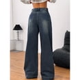 thumbnail image 5 of Women's Mid Rise Baggy Long Jeans, Y2K Trendy Flirty Wide Leg Denim Pants, Retro Vintage Streetwear Trousers, 5 of 7