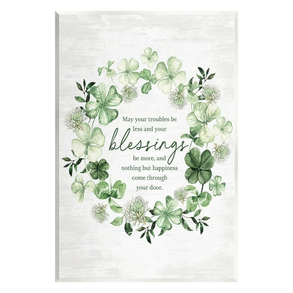 Stupell Industries Irish Proverb Wreath Botanical & Floral Painting Unframed Art Print Wall Art, 10 x 15