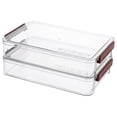 thumbnail image 2 of 2PCS Portable Project Cases, Plastic File Storage Box with Lids, Stackable Transparent Containers for File Stationery Photo Documents with Snap-Type Latch, 14.4" x 9.3" x 2.6", 2 of 7