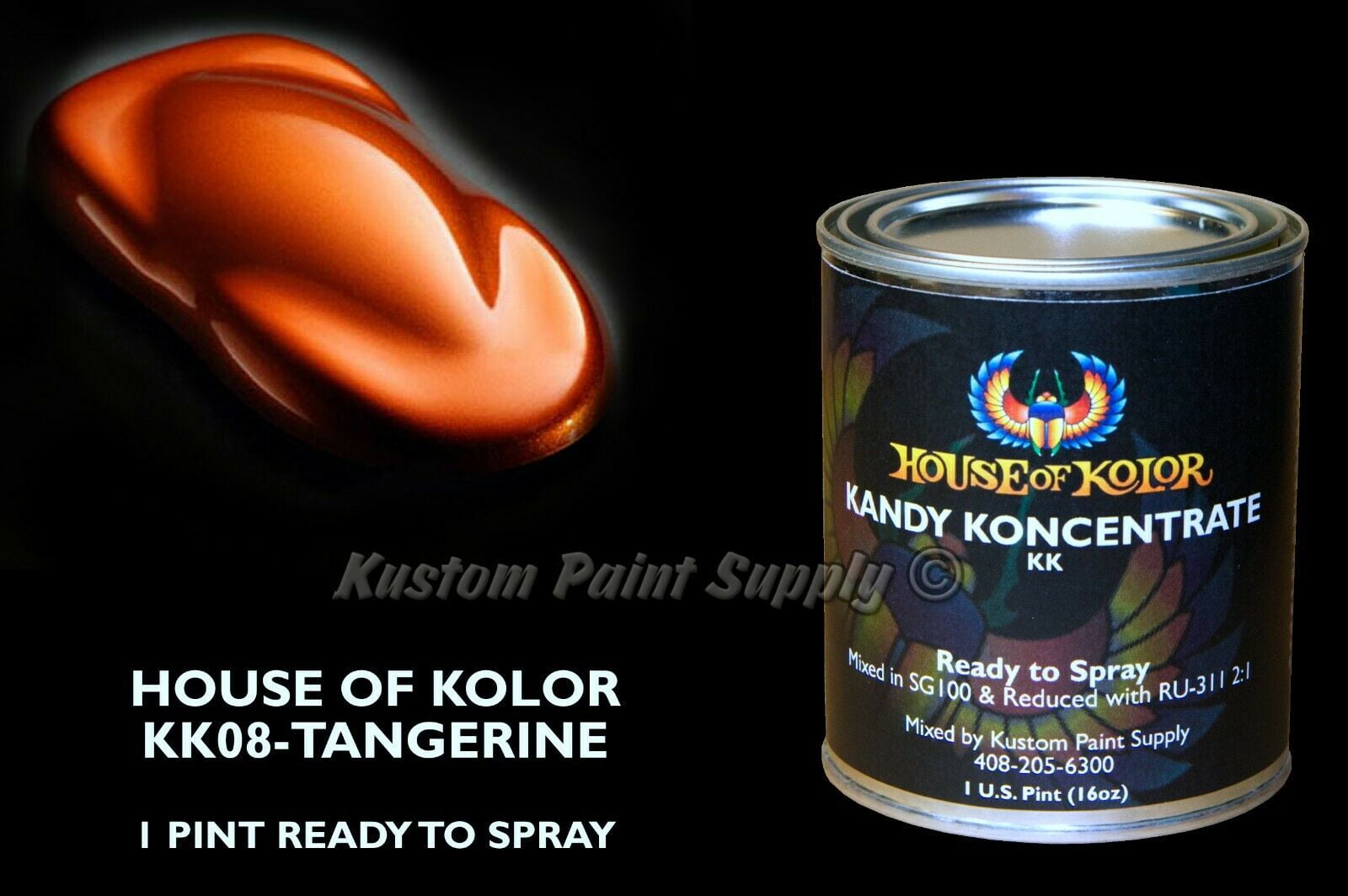 Tangerine Kandy KK08 House of Kolor 1 Pint Can Ready To Spray