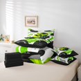 thumbnail image 6 of Manfei Cute Garbage Truck 7-Piece Twin Bedding,Boys Friendly Print Bedding Comforter Set,Green,Black Reversible, 6 of 7