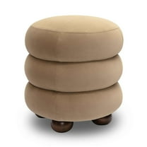 TOV Furniture Stefanie Taupe Velvet Ottoman