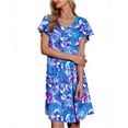thumbnail image 3 of Fantaslook Nightgowns for Women Ruffle Sleeve Button Midi Dress Floral Mumu Dresses Loose Flowy Moo Moo Dresses with Pockets, 3 of 8