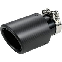 A-KARCK Carbon Fiber Exhaust Tip 2.5" Inlet to 4" Outlet, High Temperature Resistance 7" Long Stainless Steel Tailpipe tip (Black Shell)