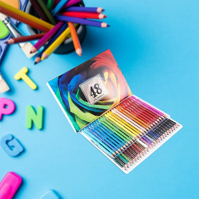 Boovnll Pencils, 48Color Colored Pencils Set Brush Art Graffiti Pen Oily Colored Pencils, School Supplies, Pencil, Pencils #2